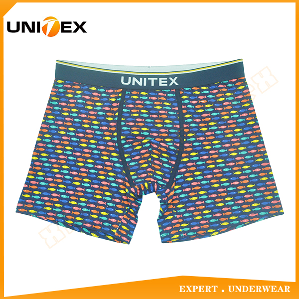OEM Underwear Central Jacquard UNITEX Elastic Reactive Printing Men's cotton Boxer Underwear Boxer Briefs